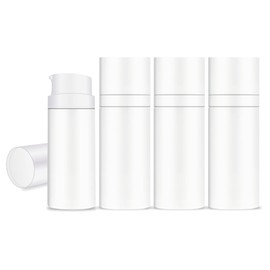 MYOC White Airless Bottle Set with White Pump| 4 Bottles | 15ml | Leak-Proof & Precise Dispensing | Ideal for DIY Beauty & Skincare
