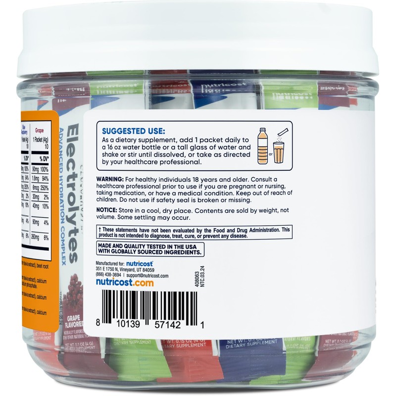 Nutricost Nutricost Electrolytes Complex, Variety Pack Flavored, 40 Stickpacks -