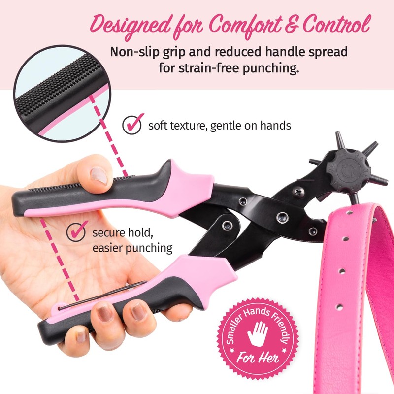 Precision Leather Hole Punch Tool, Best for Belts, Fabric, Leather