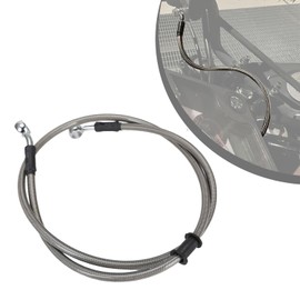 60 cm motorcycle brake hose, motorcycle steel flex brake line, hydraulic brake line, front and rear for pit bike, dirt bike, enduro, motocross, ATV, quad, silver