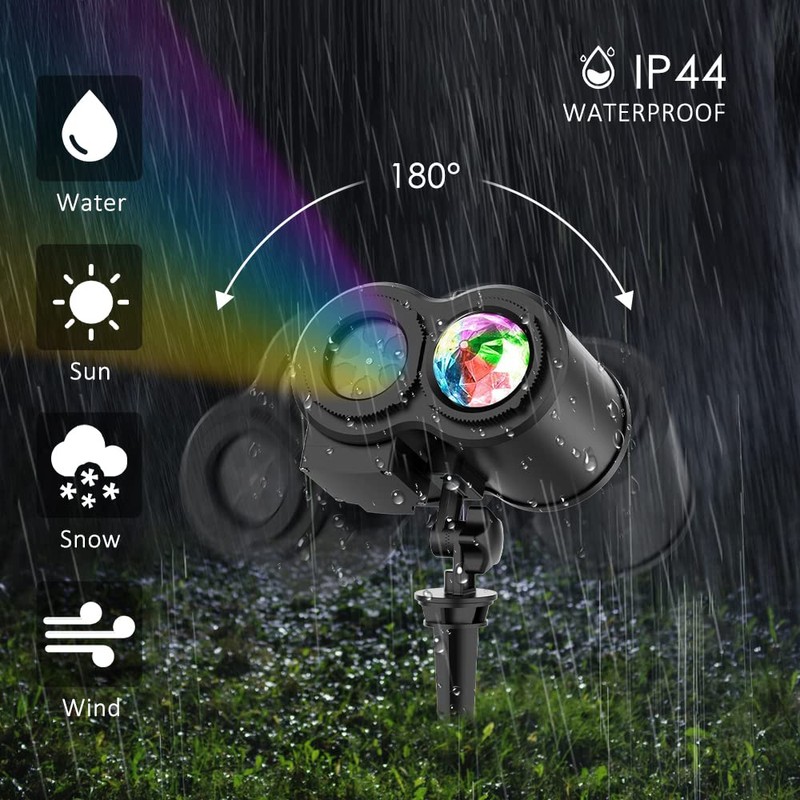 YAZEKY LED Projector Christmas Outdoor 2-in-1 LED Projection Lamp Christmas
