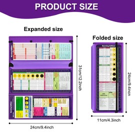 Vuzvuv Nursing Clipboard Foldable, Purple Nurse Pocket Clipboard 3 Layers with Nursing Medical Edition Cheat Sheets, Foldable Nurse Clip Boards Notepad for Students, Nurses, Doctors and Medical Staff