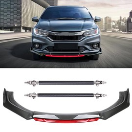 Carbon Fiber Front Bumper Lip+Strut Rods Compatible With IS250 IS300 IS350 ES350 GS300