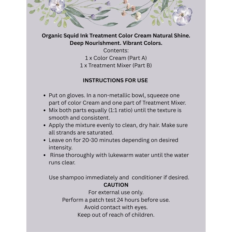 Organic Squid Ink Treatment Color Cream 1st 500ml + 2nd