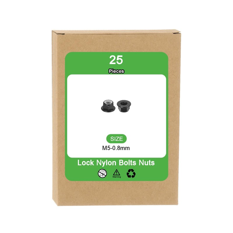 sourcing map 25Pcs M10 Aluminum Alloy Flange Nylon Insert Lock