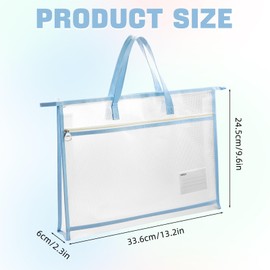 4 Pcs A4 Portable Project Bags for Quilting, Clear Mesh Sewing Project Bag with Zipper Handle Clear Design Art Supply Bag for Quilting Knitting Stitching Artworks Embroidery