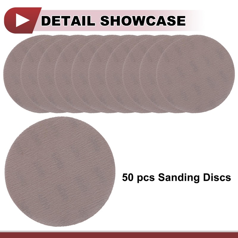 HEROFFIX 50 Pcs 7 Inch Abranet Sanding Mesh Anti-Clog Hook