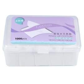 1000 Piezas de Algodón de Limpieza Cosmética, Toallitas de Algodón para Maquillaje Facial con Caja, Almohadillas Desmaquilladoras, Almohadillas para Quitar Puntas de Gel para