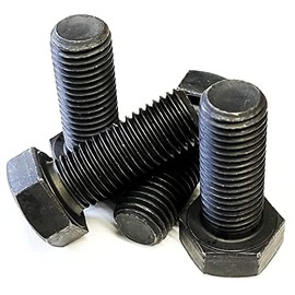 M10 x 60 Black Hex Head Bolts Grade 8.8 High Tensile Steel Hex Bolts DIN 933 (Pack of 4)