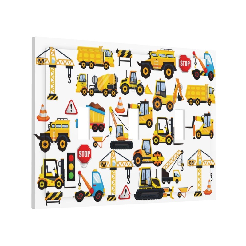 Truck Car Vehicle Transport Decorative 3 Gang Light Switch Cover