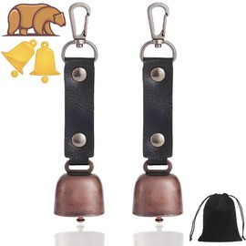 Fieekty Bear Bell, Set of 2, Silencing Function, Mountain Climbing, Trekking, Mountain Climbing, Mountain Walking, Wild Vegetable Remover, Bear Bell, Comes with Storage Bag, Set of 2