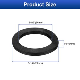 uxcell 15 Pcs Solid Nitrile Rubber Flat Washer DN65 3-1/8" OD x 2-1/2" ID x 1/4" Thickness Large Washers O Ring Sealing Gaskets, Industrial Flat Rubber Spacer, Black