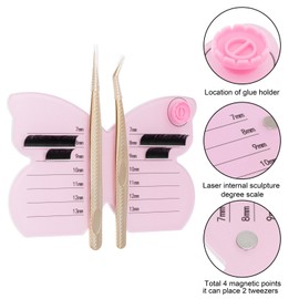 Lash Tiles for Lash Extensions, Eyelash Extension Pallet, Acrylic Eyelash Tray Holder, Lashes Supplies (Pink, 1 Pack)