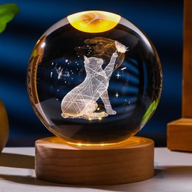 Cat Gifts for Women Crystal Ball