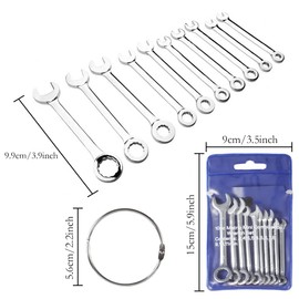 alladaga Mini Combination Wrench Set, Metric and SAE Small Wrench Repair Tools (SAE MET)