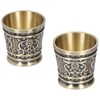 2pcs Embossed Pattern Retro Wine Cup Household Drinking Wine Glass