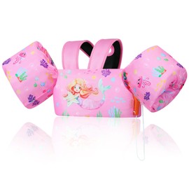 MoKo Swim Arm Band for Kids 20-30-40-50lbs, Clearance Toddler Swim Vest Cute Cartoon Swimming Wings Pool Floats Sleeve Children Water Sports Learning Swim Training Equipment, Pink Mermaid