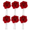 Beaupretty 6 Pieces Wedding Updo Hairpins Red Rose Flower Hair
