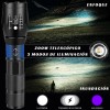Linterna Recargable Lampara Ultravioleta Y Blanco Camping Blanco Y Luz