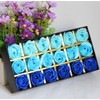 Cisixin 18 Pieces Rose Scented Soaps in Gift Box (Blue)