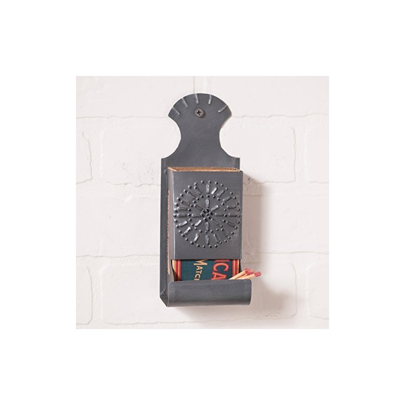 Irvin's Country Tinware Match Box in Antique Tin