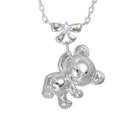 Choose from Birthstone Necklace, Women's Popular Brand, Bear, Silver Pendant, MIP1172, Bear Teddy