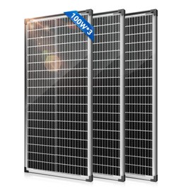 Bifacial 100 Watt Solar Panel 3Pack, 12BB 12V/24V Monocrystalline High-Efficiency Module PV Power Charger Solar Panels for Homes Camping RV Battery Boat Caravan and Other Off-Grid Applications