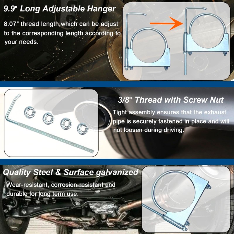 CAROTUPY 5" Heavy Duty Exhaust Clamp With Hanger, Exhaust Pipe