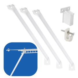 12 Inch Wire Shelf Brackets Set, 6 Pcs Support Brackets Kit for Wire Shelving, Include Mental Closet Support Brace, Down Wall Clips and End Bracket, Suitable for Wardrobe and Wall Bracket Installation