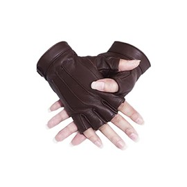 Sheepskin leather driving gloves for Women (Brown, X-Large)