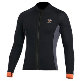 Wetsuit Jacket for Women 3 mm Wetsuit Tops for Women Keep Warm Long Sleeve Front Zip Neoprene Top for Diving Surfing Snorkelling Swimming Water Sports XL Size