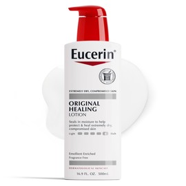 Eucerin Original Healing Rich Body Lotion for Extremely Dry, Compromised Skin, Emollient Enriched Body Moisturizer, 16.9 Fl Oz Bottle | Eucerin