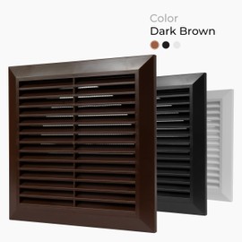 HVAC OV 6 Inch Fit - Brown Plastic Vent Cover - Exhaust Dryer Vent Cover - Built-in Protection Screen and Screws Included - Outside Dimensions: 7.9 x 7.9 Inches