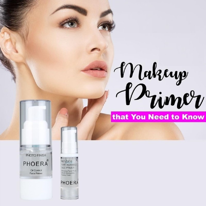 PHOERA Primer,Pro Makeup Primer,Long Lasting Hydrating Smoothing Isolated Moisturizing Oil