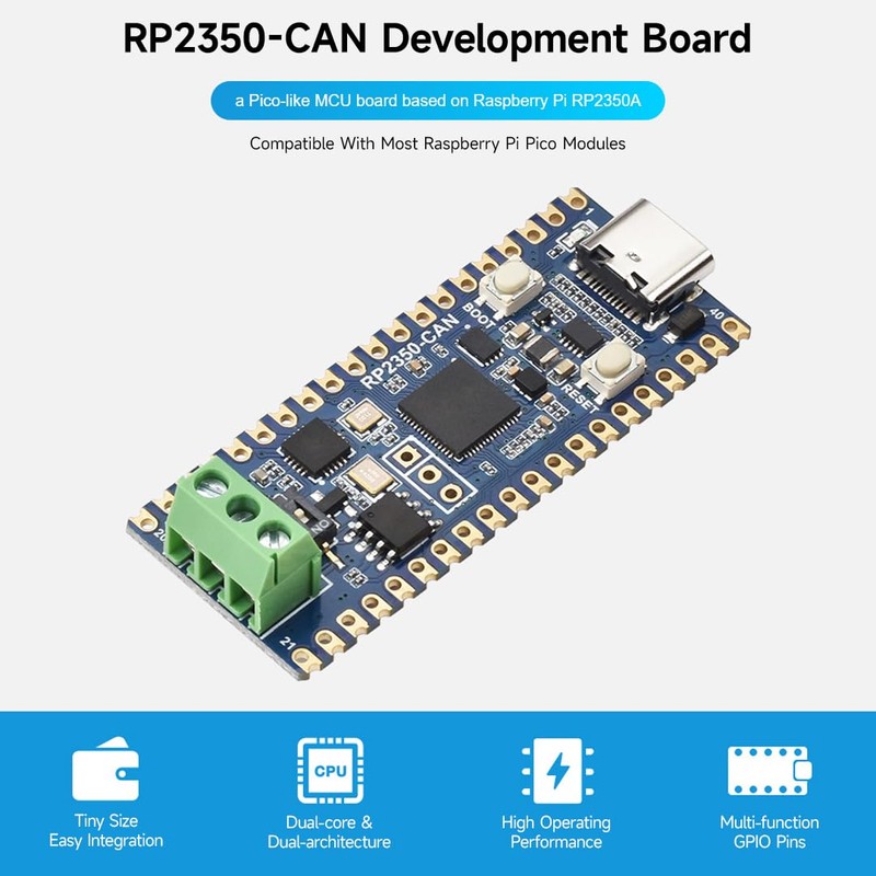Waveshare RP2350 CAN Development Board Based on Raspberry Pi RP2350A