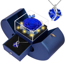 Rosa real preservada eterna para siempre, regalo de cumpleaños para mujeres, su mamá, esposa, novia, abuela, en San Valentín, día de la madre, Navidad, aniversario, romántico, Ajustable