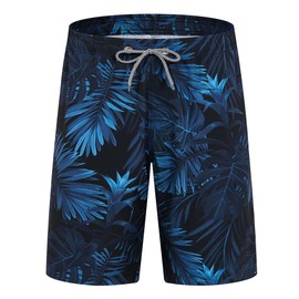 APTRO Men's Swim Trunks Swimming Shorts Board Shorts Quick Dry Beach Shorts Big and Tall Swim Shorts Leaves Navy MK288 S