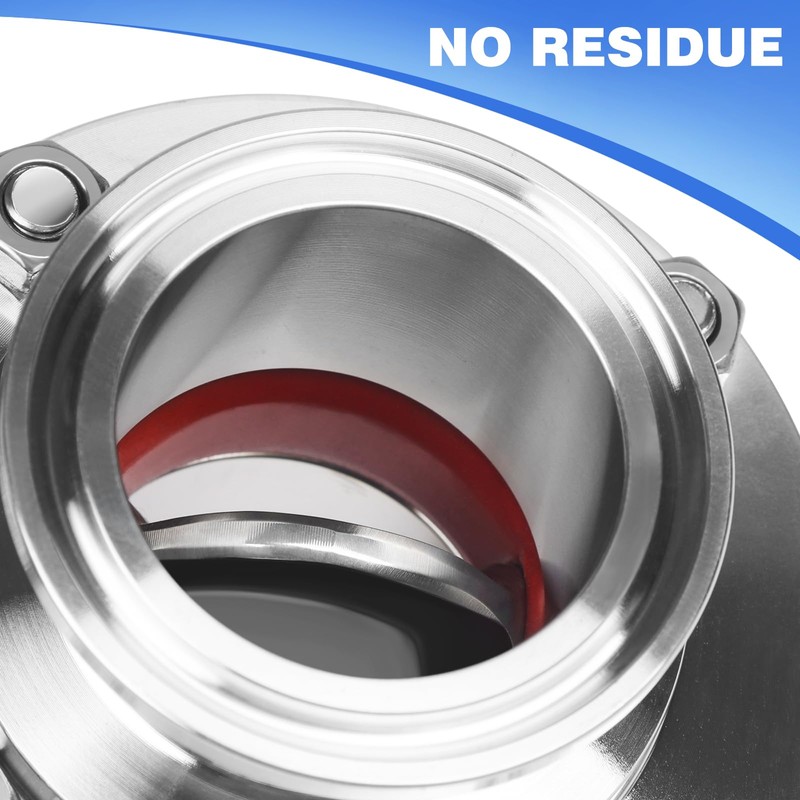 JMCOLMT 1.5 Inch Butterfly Valve Sanitary 2 Pcs Stainless Steel