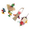 3pcs Parrot Shredding Chew Toy Bamboo Net Rattan Loofah Bird