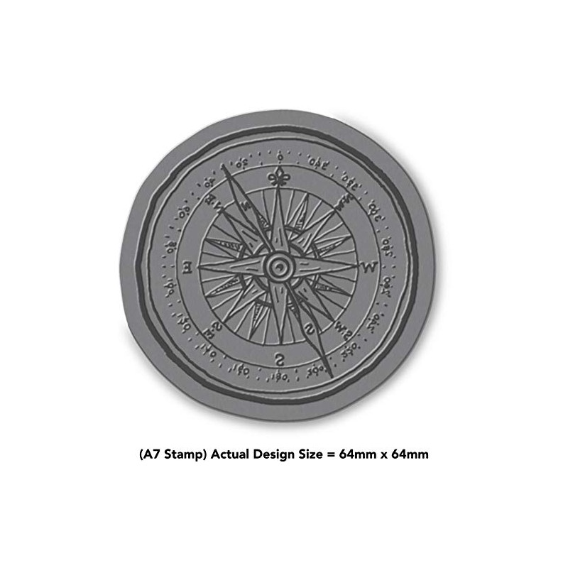 'Scout Compass' Rubber Stamp - Unmounted Design for Crafting &