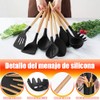 Utensilios de Cocina de Silicona, 12 Piezas Juego de Cucharas