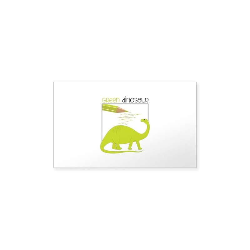 CafePress Green Dinosaur Sticker Rectangle Bumper Sticker Car Decal