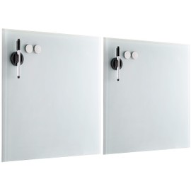 BIRDROCK HOME Magnetic Glass Dry Erase Board – Frameless Whiteboard for Office, Home, Classroom – Writing and Drawing Board with Magnets, Markers and Holders – Modern Acrylic Mount – White - 2 Pack