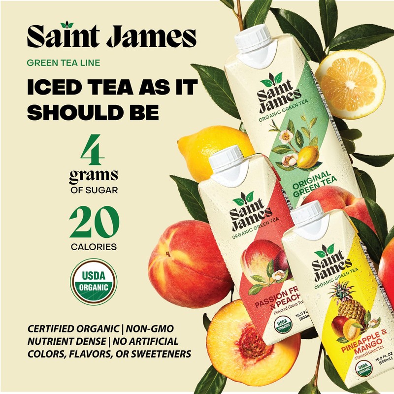 Saint James Iced Tea | Original Organic Green Tea |