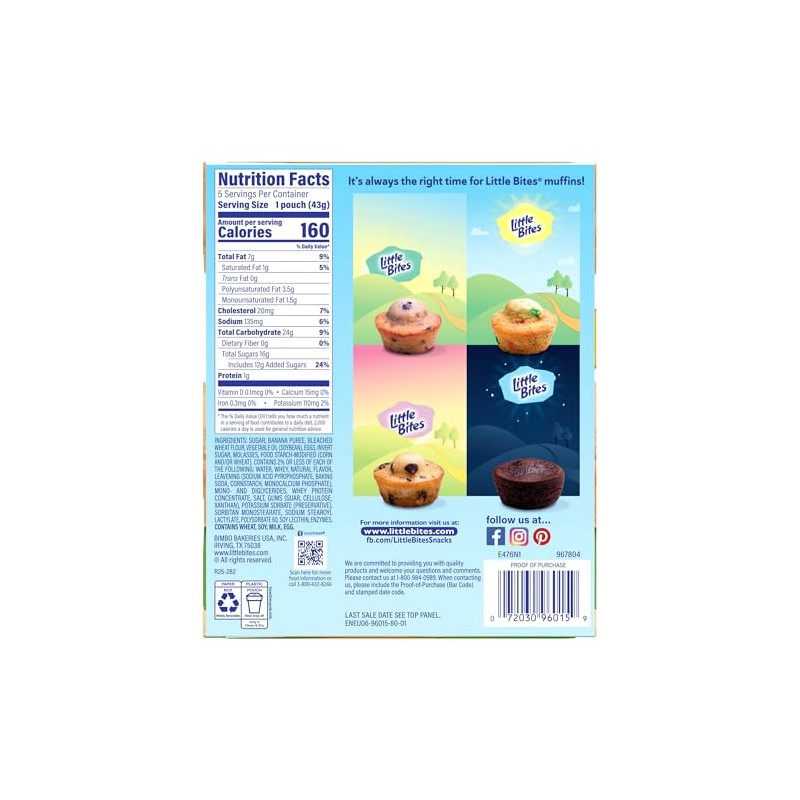 Little Bites Banana Muffins, 5 individual packs, (1.5 oz each),