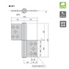 Shibutani DH-15S-127 R Flag Hinge, Right, Silver, Φ0.7 inches (18