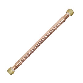 Flextron FTWC-C34-24A 24" Long Connector for Water Heater with 3/4" FIP and 3/4" FIP Ends, Copper