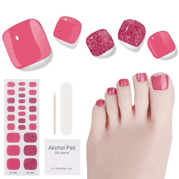 Semi Cured Gel Pedicure Strips,26 PCS Gel Nail Strips Works