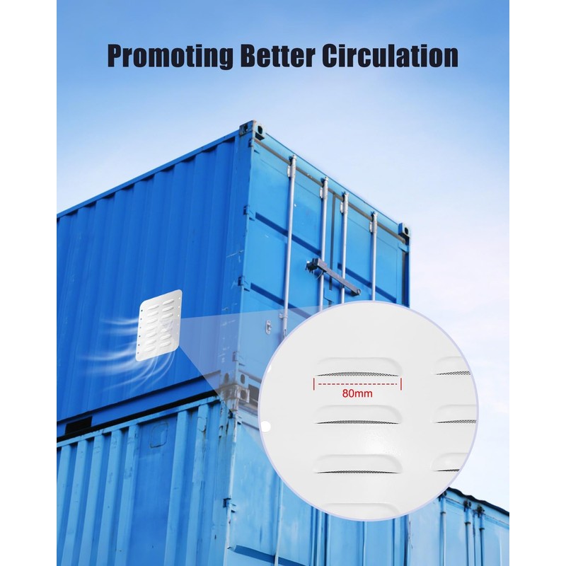 HZSIFU 2 pcs Heavy Steel Shipping Container Vent with Screen,