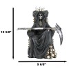 Black Holy Death Grim Reaper Sitting On Skeleton Skull Throne